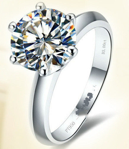 Elegant 925 Silver Gold-Plated Moissanite Ring – Six-Claw Sparkle Design for Women
