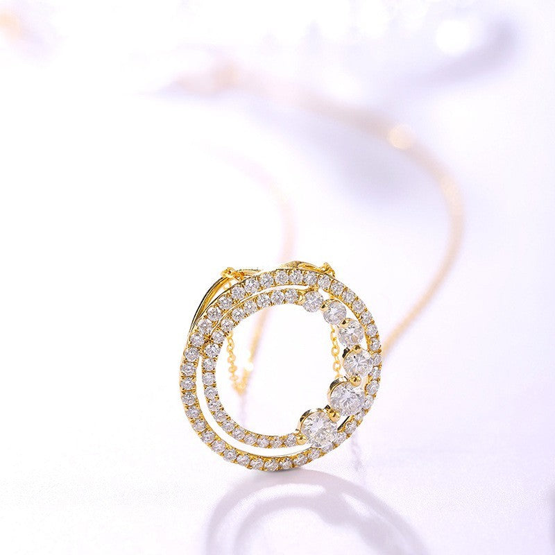 ✨ Zenith Halo – 18K Gold & Diamond Necklace✨