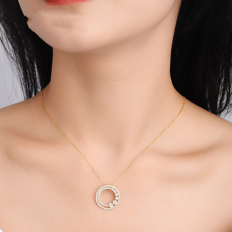 ✨ Zenith Halo – 18K Gold & Diamond Necklace✨