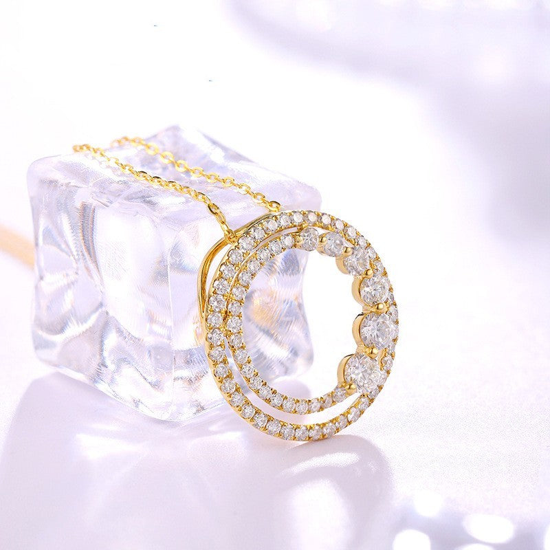 ✨ Zenith Halo – 18K Gold & Diamond Necklace✨